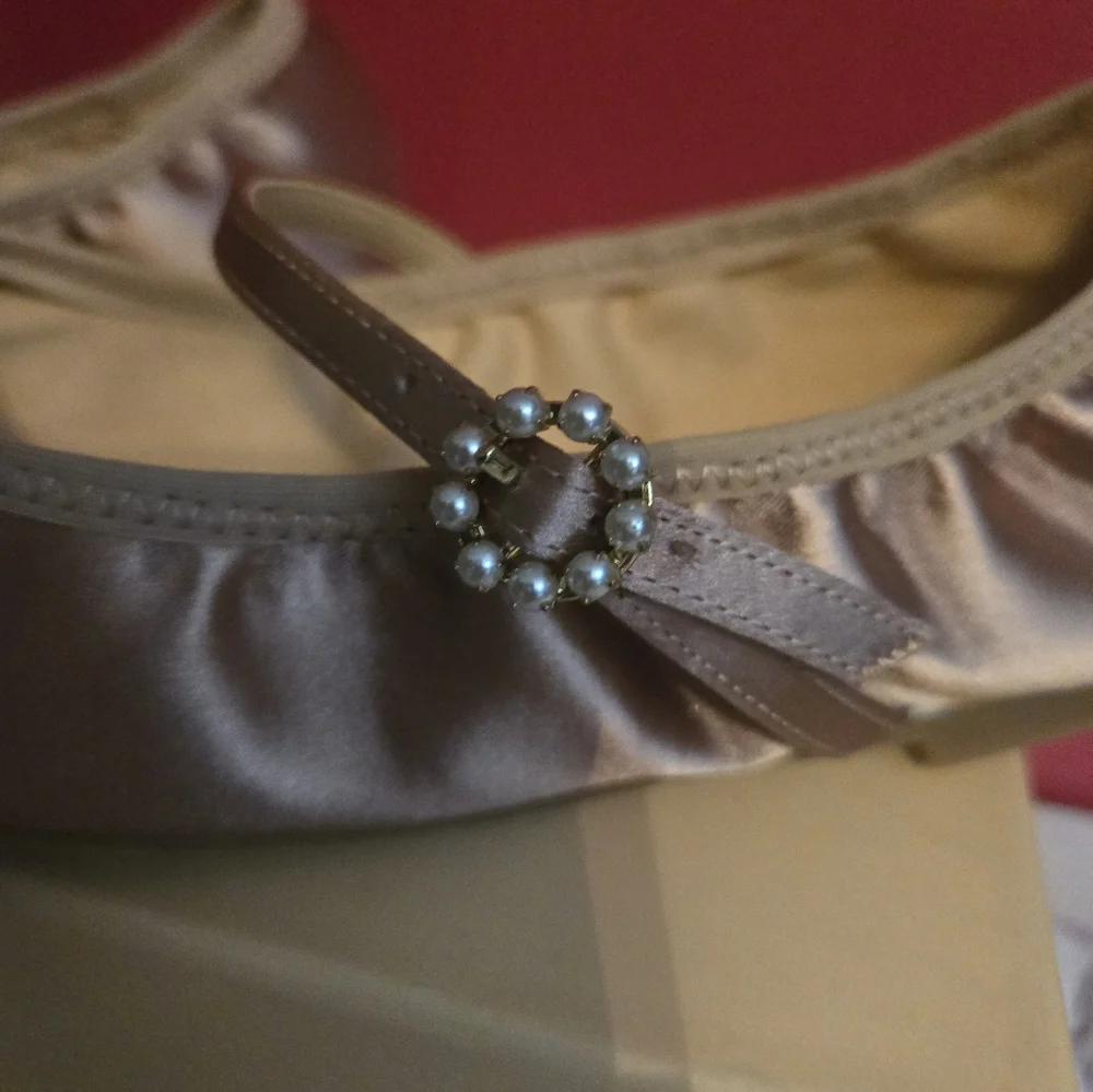 Badgley Mischka Pink and Brown Flats with Mary Jane Style - Picture 3 of 4